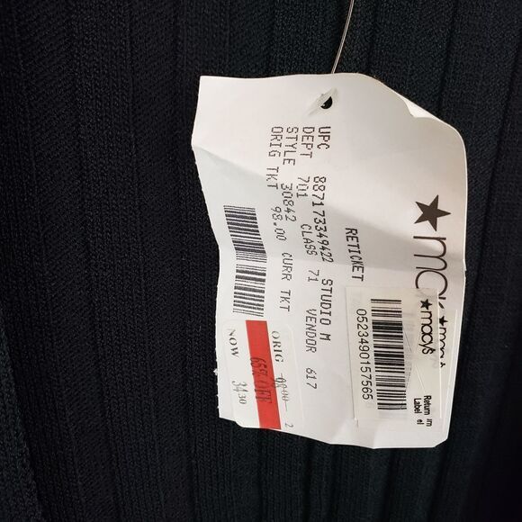 Studio M Long Sleeve Black Long Cardigan Size S - Picture 6 of 7